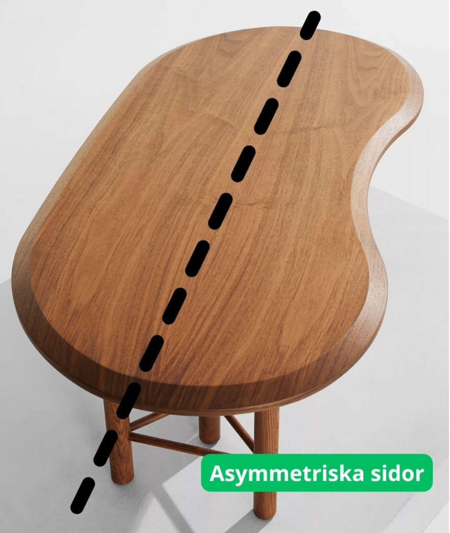Brielle asymmetriskt soffbord från Pastill